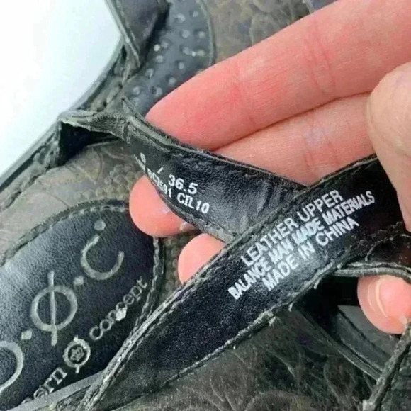 Boc born concept sandals 6 36.5 M/W black leather - Picture 8 of 8